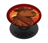 Capybara cowboy zen e deserto selvaggio PopSockets PopGrip Adesivo