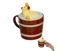 Capybara Cup, Funny Lover Coffee Mug, 11oz/15oz Ceramic Cartoon Animal with Bathing Capybara Design, Adorable Gift Idea, Cute Tea Cups for Home, Kitchen, Ristoranti, Hot and Cold Drinks Use