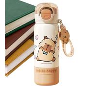 Capybara Cup - Stainless Steel Insulated Mug with Straw Lid, Double Wall Sports Bottle, Travel Coffee Cup, Cute Capybara Design for School, Home, Indoor and Outdoor Use, 2.6x8.66 Inches
