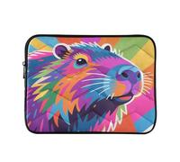 Capybara - Custodia imbottita colorata per computer portatile da 13 pollici, morbida, trapuntata, impermeabile