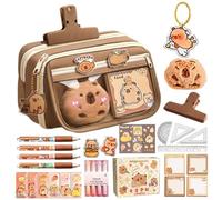 Capybara - Custodia per matite, multistrato, con carta da lettera, ampia apertura, grande capacità per studenti, per bambini