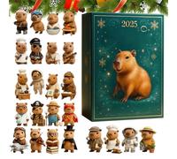 Capybara - Decorazione per animali in acrilico 2D 24 giorni | Capybara Natale conto alla rovescia, per la casa, l'albero di Natale, l'auto, lo specchietto retrovisore, la parete, la finestra, gli