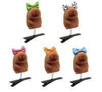 Capybara Design Forcina Carina Sicuro Ecco un titolo del prodotto per l'elenco di 5 pezzi bambola dei cartoni animati con occhiali da sole Forcine a molla da donna B 5pcs