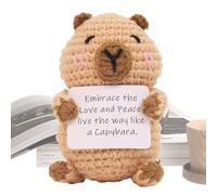 Capybara divertente e positivo - Dolca di gancio per rallegrare il morale | Capybara a maglia con carta stimolante | Regalo confortante e originale per amici, familiari, bambini o collega