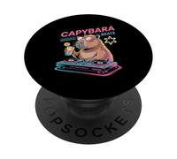 Capybara DJ Fa Ballare Con La Musica Divertente Eclettica PopSockets PopGrip Adesivo