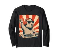 Capybara DJ House Music Retro Amante degli animali Maglia a Manica