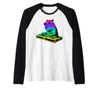 Capybara DJ Music Party Amante degli Animali Maglia con Maniche Raglan