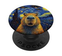 Capybara e UFO nella Notte Stellata PopSockets PopGrip Adesivo