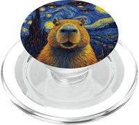 Capybara e UFO nella Notte Stellata PopSockets PopGrip per MagSafe