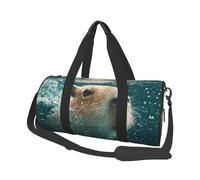 Capybara è un borsone rotondo con stampa di nuoto, borsa da viaggio in tela, impermeabile e resistente agli strappi. Borsa da viaggio pieghevole per il fine settimana