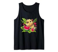 Capybara Eating Watermelon Illustration Graphic Designs Canotta
