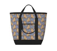 Capybara ed Erba Borsa termica termica, grande borsa termica per alimenti, borsa termica per la spesa con cerniera superiore per viaggi e picnic