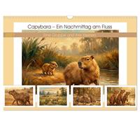 Capybara - Ein Nachmittag am Fluss (Wandkalender 2027 DIN A3 quer), CALVENDO Mon