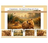 Capybara - Ein Nachmittag am Fluss (Wandkalender 2027 DIN A4 quer), CALVENDO Mon