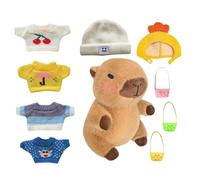 Capybara farcito - Set di peluche Capybara Capybara da 9,06 pollici, pullover bambole del fumetto | Direzione del fumetto maglione delle bambole con animali da collezione con vestiti per