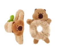 Capybara - Fermaglio per capelli a forma di animale, in peluche marrone, morbidi e sfocati, grandi bambole di peluche kawaii, accessorio divertente per acconciature per bambini e ragazze, regalo per