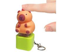 Capybara Fidget Keychain, Keyboard Stress Relief, Portable Animal Clicker with Light Sound, for Work Meetings Travel Focus Sensory Toy Adults Kids Use 1.18x1.18x1.97 inches