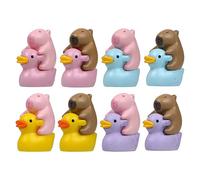 Capybara Figures, Mini Animal Adorable Figurines, Cute Cake Toppers, Sturdy PVC Material, 8-Piece Set, Versatile Party Decorations, 1.26 Inches, Multicolor, 8 Pieces