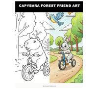 Capybara Forest Friend Art: Charming Capybara Forest Friends Coloring Book for Adults | Easy Bold Outlines, Full-Page Designs & Stress Relief | Simple Nature Scenes with Rabbits & Birds