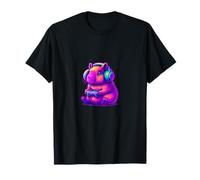 Capybara Gaming Illustrazione Colori Cartoon Style Art 3D Maglietta