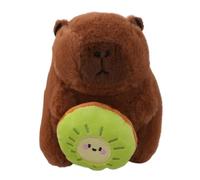 Capybara Giocattoli di peluche - Simpatico ciondolo di peluche, peluche con design che tiene la frutta, accessorio mini bambola, ornamento portatile | Compagno decorativo per borsa/chiavi/auto/camera