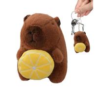 Capybara Giocattoli di peluche - Simpatico ciondolo di peluche, peluche con design che tiene la frutta, accessorio mini bambola, ornamento portatile | Compagno decorativo per borsa/chiavi/auto/camera