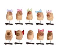 Capybara Hairclip, 10 x Capibara Hair Accessories, Hair Clip Fashion for Children, Animal Hairpin for Daily Use, Hats, Cars 10 x Capybara Hair Accessories, Fashionable Animal Hairpins for Children,