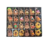 Capybara Holiday Countdown - 24 Day Figurine Set, Creative Christmas Display, Cute Animal Theme, Glossy Material, Fun Daily Activity Ornament | Countdown Calendar For School Winter Family Home
