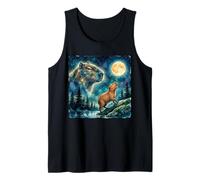 Capybara Howling at The Moon Night Sky Animal Art Canotta