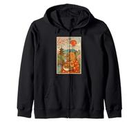 Capybara Indossa Kimono Mangiare Fiori di ciliegio Takoyaki Fuji Felpa con Cappuccio