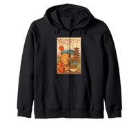 Capybara Indossa Kimono Mangiare takoyaki Sakura mt Fuji Giappone Felpa con Cappuccio