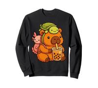 Capybara Indossa Turtle e Axolot Zaino Boba Tea Kawaii Felpa