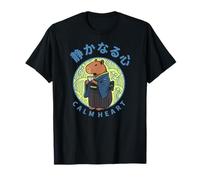 Capybara Indossare Kimono Godendo tè Stile Giapponese Maglietta