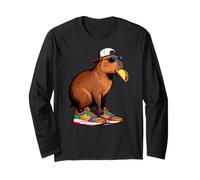 Capybara Kids, Rodent Eating Taco Funny Capybara Maglia a Manica