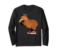 Capybara Kids, Rodent Eating Taco Funny Capybara Maglia a Manica
