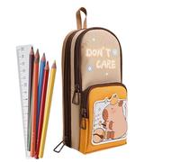 Capybara Lápiz estuche, Linda estuche de lápices de Capybara - de dibujos animados | de almacenamiento de lápiz de papelería de papelería Capybara de Gran capacidad Para estudiante, Happy Capybara, Se