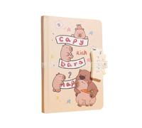 Capybara - Libro delle password con serratura, diario segreto per bambini, con penna, set di cancelleria per ragazzi, compleanno, ufficio, scuola (carota)