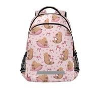 Capybara Love Gift Box Pattern Zaini per Bambini Scuola Zaino Studente Bookbag per Ragazzi Ragazze Borsa Casual