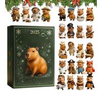 Capybara Lover Christmas Celender - 24 giorni acrilico Decor | Capybara Holiday Countdown Calendar | Una deliziosa decorazione per il vostro albero di Natale, specchietto retrovisore auto, parete