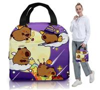 Capybara Lunch Box Borsa per il pranzo isolata carina con manico con cerniera portatile con cerniera Capybara Contesa riutilizzabile per la spiaggia da viaggio da picnic scolastico, stile 4
