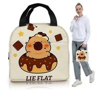 Capybara Lunch Box Borsa per il pranzo isolata carina con manico con cerniera portatile con cerniera Capybara Contesa riutilizzabile per la spiaggia da viaggio da picnic scolastico, stile 3, sti