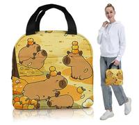 Capybara Lunch Box Borsa per il pranzo isolata carina con manico con cerniera portatile con cerniera Capybara Bota riutilizzabile per la spiaggia da viaggio da picnic scolastico, stile 1