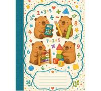Capybara Math Composition Notebook: Wide Ruled School Notebook for Math Class, Notes, Homework, and Practice | 7.5 x 9.75 in | 100 Sheets