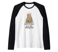 Capybara Meme Patrono Santo di Non Il Mio Problema Maglia con Maniche Raglan