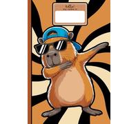 Capybara Notebook: Dabbing Animal with Retro Swirl Art, Fun Lined Journal for Students, College, Office Workers, Teachers, and Animal Humor Fans