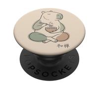 Capybara Pacifico Zen Ramen Noodle Minimalista Sabi Wabi PopSockets PopGrip Adesivo