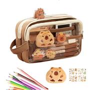 Capybara Pencil Case - Capybara Pencil Case | Large Capacity Clear Capybâra Bag | Clear Large Capacity Aesthetic Pencîl Casê | Cosmetic Bags for Erasers Rulers Writing Drawing Art Offices Kids Girls