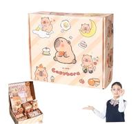 Capybara Pencil Case, Capybara School Supplies, Stationery Set con custodia a matita, taccuino, blocco note, adesivo, spilla, gomma, sovrano, bambola piccola, affiliazione, set di cancelleria Kawaii