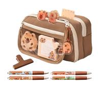 Capybara Pencil Case Cute 9-Layer Large Capacity Quirky Fun Pencil Pouch, Capybara Print Multi-Layer Pouch, 21x13x7.5cm, Pen Holders For Office Supplies, Teen Girls Gift