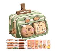 Capybara Pencil Case Cute 9-Layer Large Capacity Quirky Fun Pencil Pouch, Capybara Print Multi-Layer Pouch, 21x13x7.5cm, Pen Holders For Office Supplies, Teen Girls Gift
